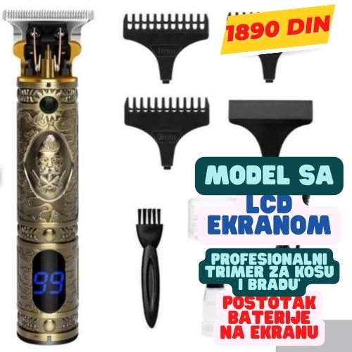 Profesionalni trimer za kosu i bradu sa lcd ekranom t9